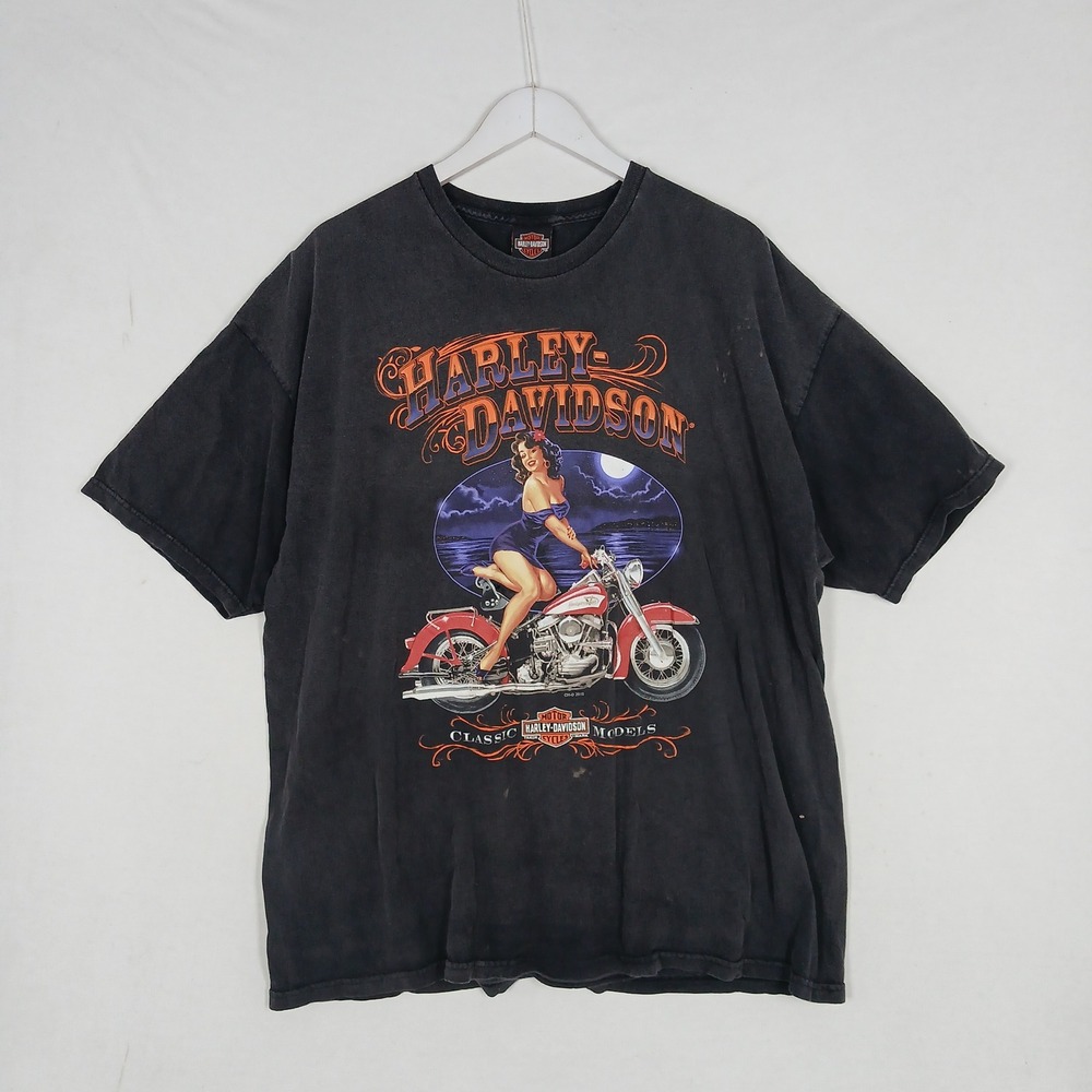 Harley-Davidson McDermott's Fort Ann NY Pinup Graphic T-Shirt Black 2XL